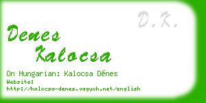 denes kalocsa business card